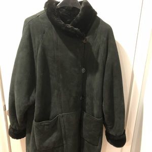 Women’s black shearling coat